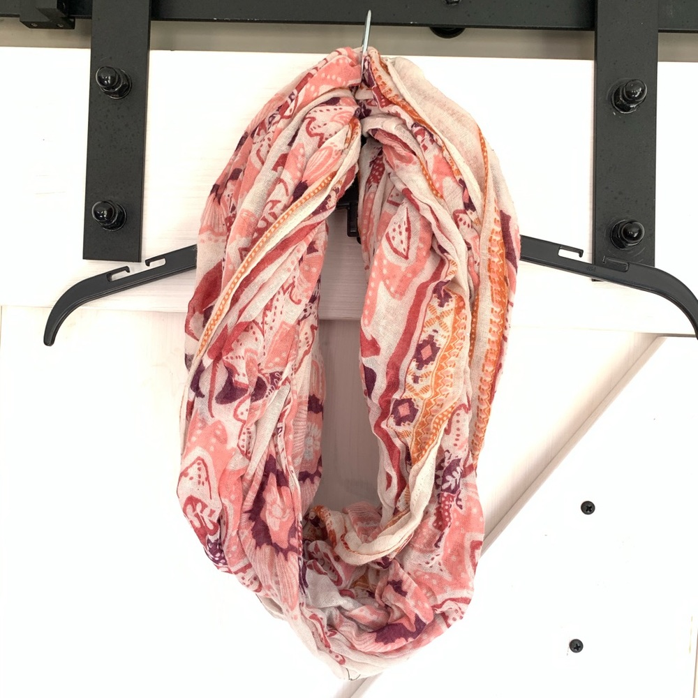 Women’s Pink Infinity Scarf Polyester - Picture 3 of 5